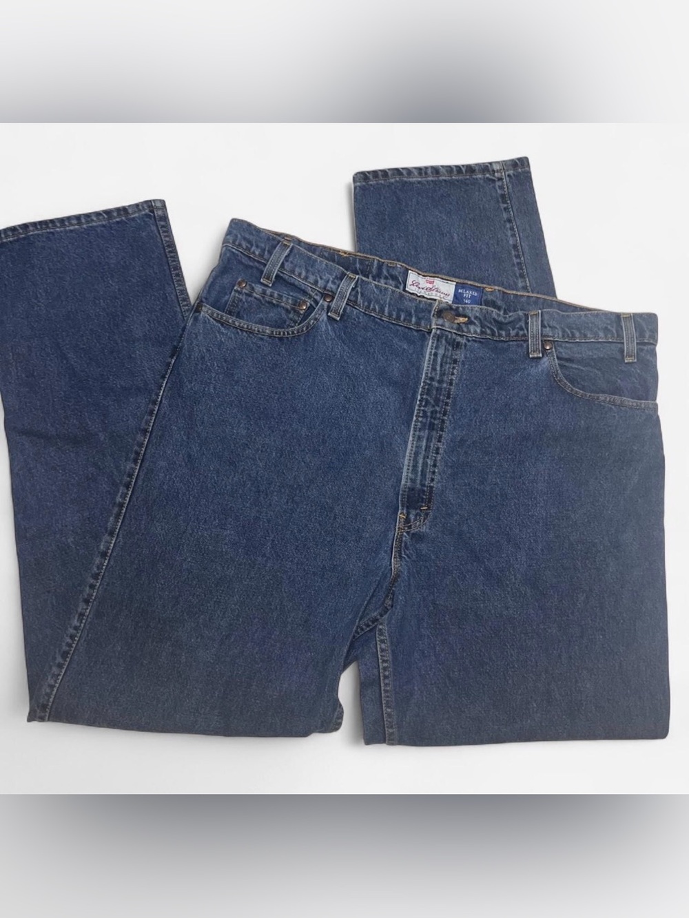 Vintage 1995 Levi's Men's Relaxed Fit Dark Blue Denim Jeans (Gold Tab) - Picture 3 of 9
